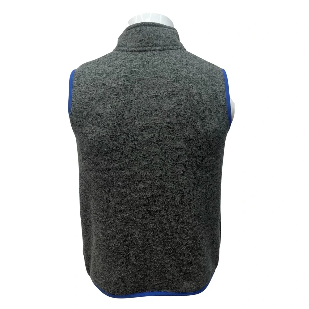 Youth Fleece Vest Chaps Gray‎ Blue Full Zip Sleeveless Jacket Boys L